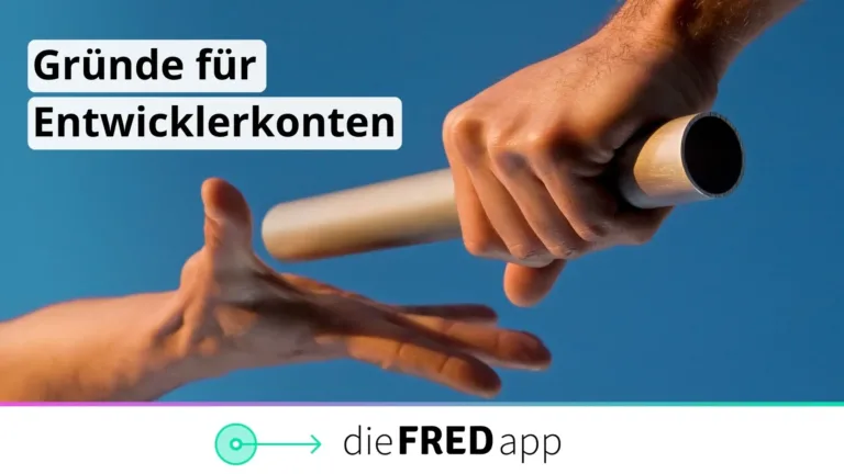 Staffelübergabe: Gründe, weshalb die Kommunen für FRED eigene Entwicklerkonten erstellen sollen.